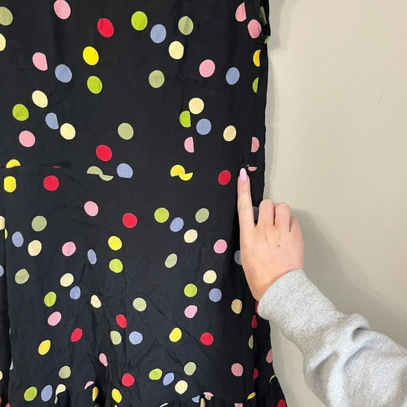 Rails Womens Multicolor Wrap Dress XS Koreen Retro Dot Ruffle Flutter Sleeve - Picture 5 of 11